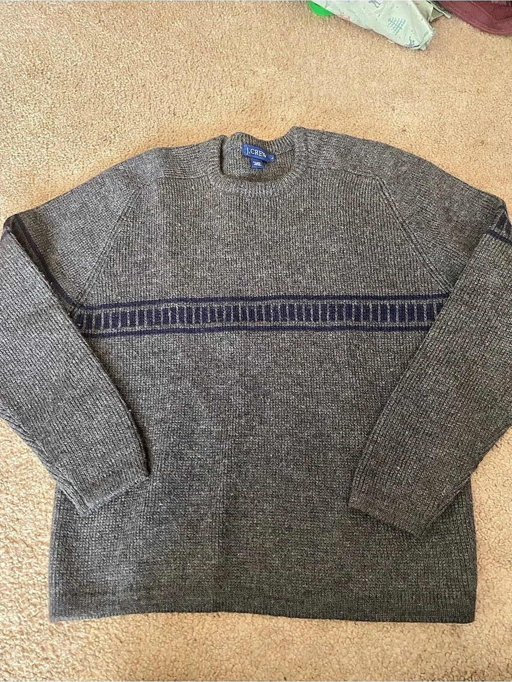 J.Crew Men's Wool Geometric Crewneck Sweater Size Medium